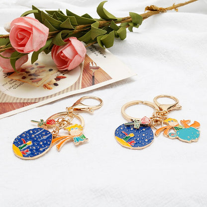 sengpan christmas gift ideas gifts for her Le Petit Prince Rose Boy Keychain Cartoon Trinket Car Keyrings Backpack Keyfob Women Men Children Key Buckle Gift