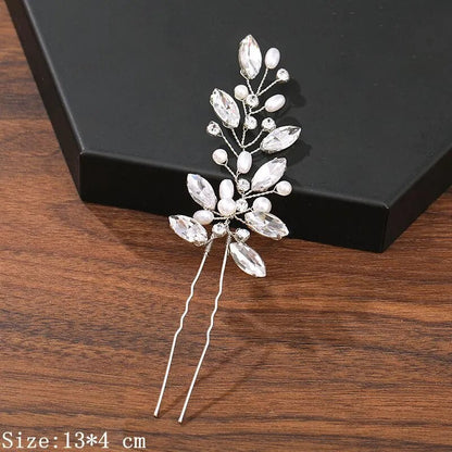 sengpan - Hair Pins Hair Accessories For Women Wedding Accessories Hair Clips Jewelry Pearl Rhinestone Flower Hair Clip Pins Headpiece