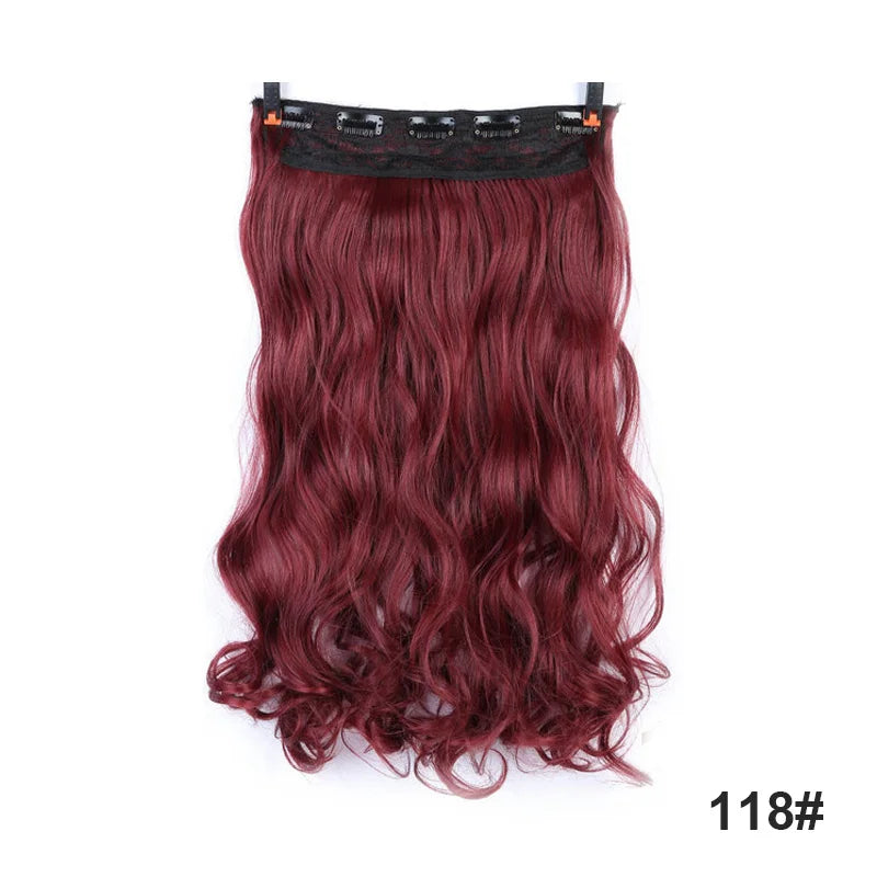 sengpan  24inche 5Clip Long Straight Hair Gradient Straight Hair Synthesis Hair Extension High Temperature Women Hair Extension