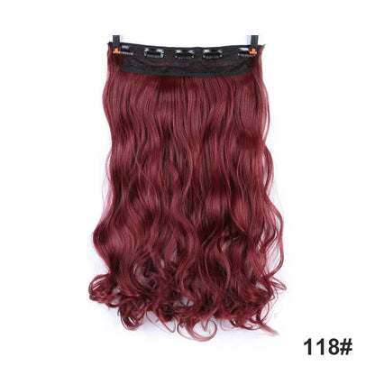 sengpan  24inche 5Clip Long Straight Hair Gradient Straight Hair Synthesis Hair Extension High Temperature Women Hair Extension