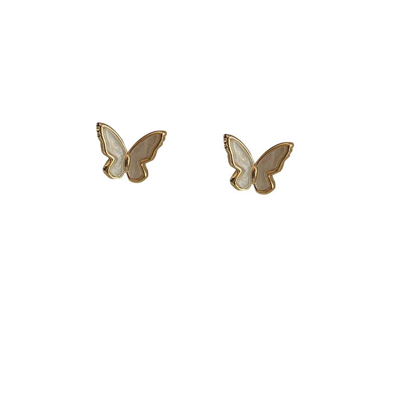 Lianfudai 2024 Korean Retro Acrylic Butterfly Earrings Fashion Cute Animal Brincos  Statement stud Earrings Jewelry Gift