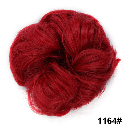 sengpan Synthetic Elastic Hair Scrunchie Chignon Donut Roller Bun Wig Curly Clip in Hair Ponytails Extensions Many colors