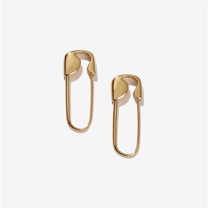 sengpan Gold U-shaped Stud Earrings Paper Clip Pin metal Gold Rose Color Earrings Jewelry Pinna Minimalist Jewelry  Wholesale