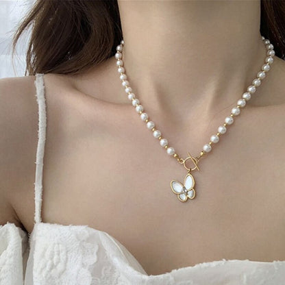 sengpan christmas wishlist valentines day gifts for her  White Imitation Pearl Choker Necklace for Women Wedding Jewelry Charm Clavicle Chain New Fashion Party Jewelry