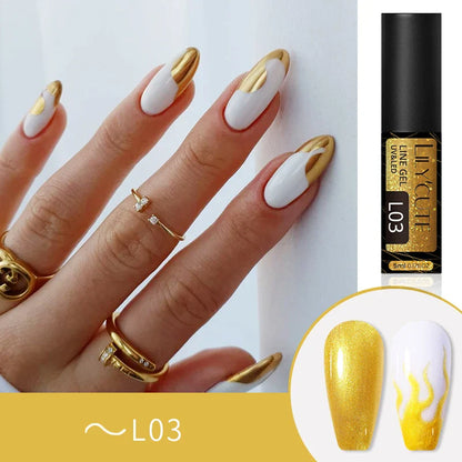 sengpan Super-Bright Metallic Painting Liner Gel Polish Silver Gold Mirror Gel Nail Polish Semi Permanent UV Nail Art Vernis