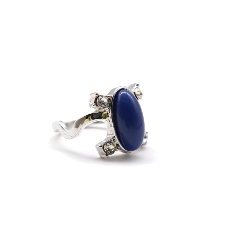 sengpan Elena Gilbert Daylight Rings Vintage Crystal Ring With Blue Lapis Fashion Movies Jewelry Cosplay