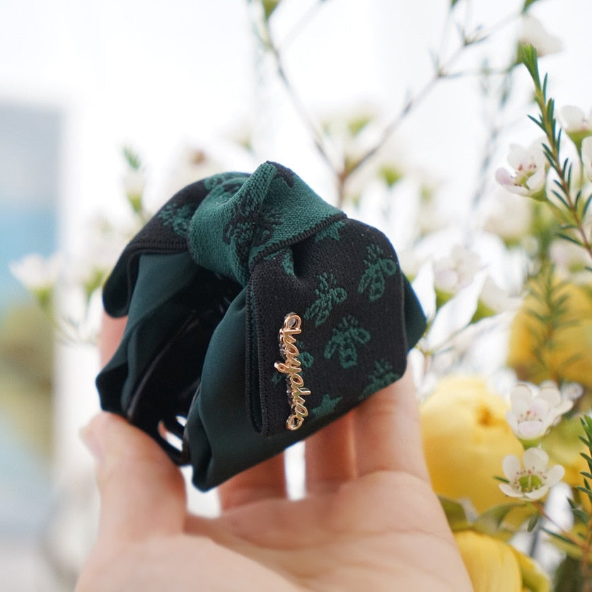 sengpan Bee Hair Claw for Women Girl Fabric Clips Korean Handmade Fashion Head Accessories Mujer Wholesale