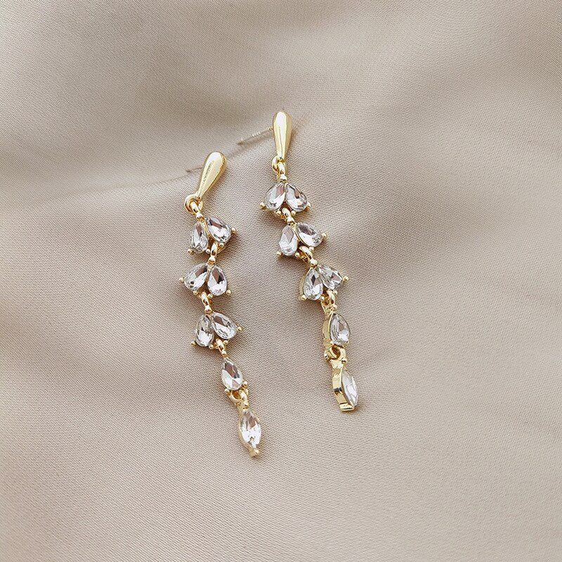 sengpan Christmas wishlist New Trendy Pearl Crystal Long Tassel Earrings For Women Gold Color Butterfly Earrings Pendientes Wedding Party Jewelry Gifts