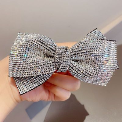 sengpan Barrette for Women Girl Rhinestone Crystal Big Bow Knot Hair Clip Hairpin Geometric Accessories Wholesale