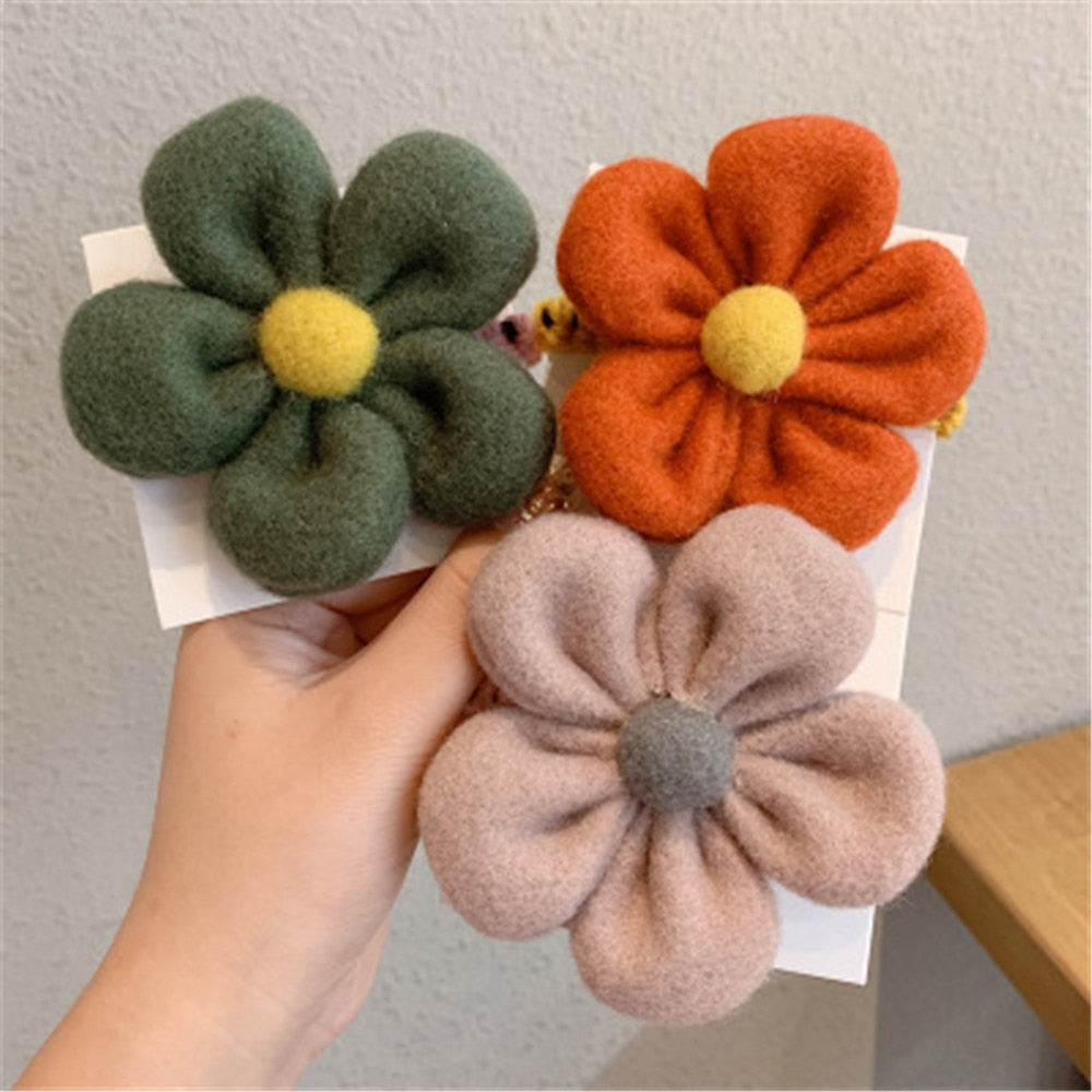 sengpan Women Hair Ties Elastic Rubber Bands Girl Fabric Sun Flower Floral Korean Scrunchies Head Accessories Handmade Wholesale