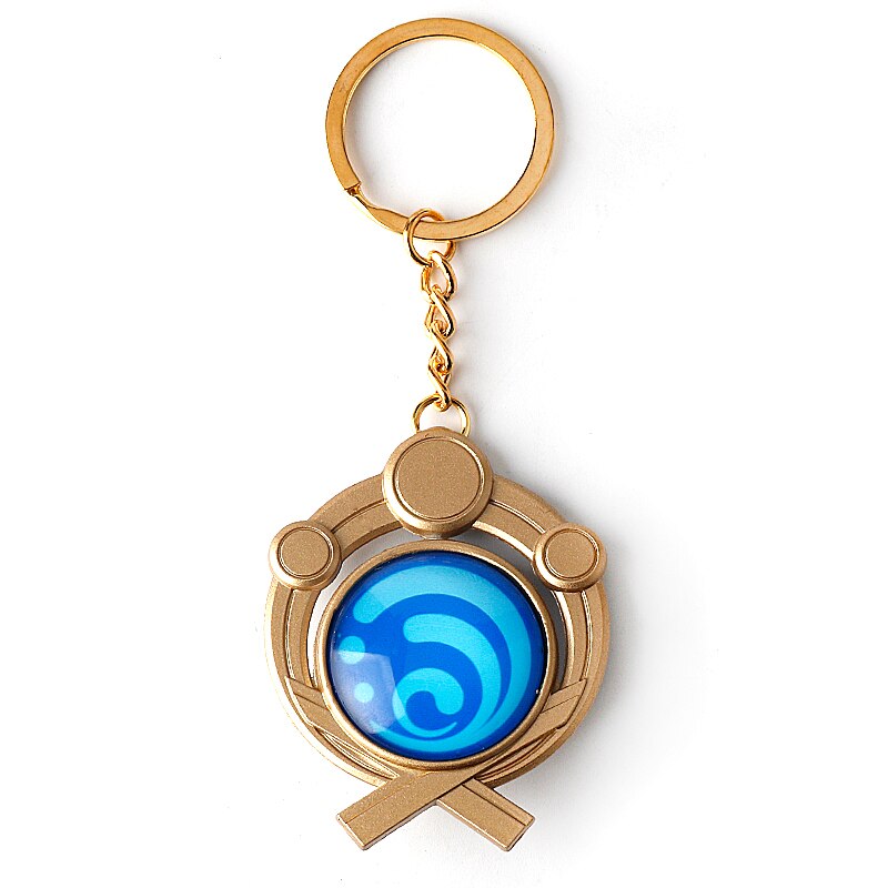 sengpan christmas gift ideas valentines day gifts for her Game Genshin Impact Vision Inazuma Keqing Wendi Xiao Keychain Luminous 원신 7 Element Weapons Eye Of Original God badge KeyRing