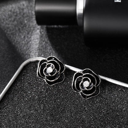 sengpan Famous Luxury Brand Designers Jewelry Earring Small Camellia Flowers Charm Fashion Stud Earrings For Women