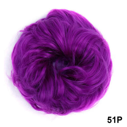 sengpan Synthetic Elastic Hair Scrunchie Chignon Donut Roller Bun Wig Curly Clip in Hair Ponytails Extensions Many colors