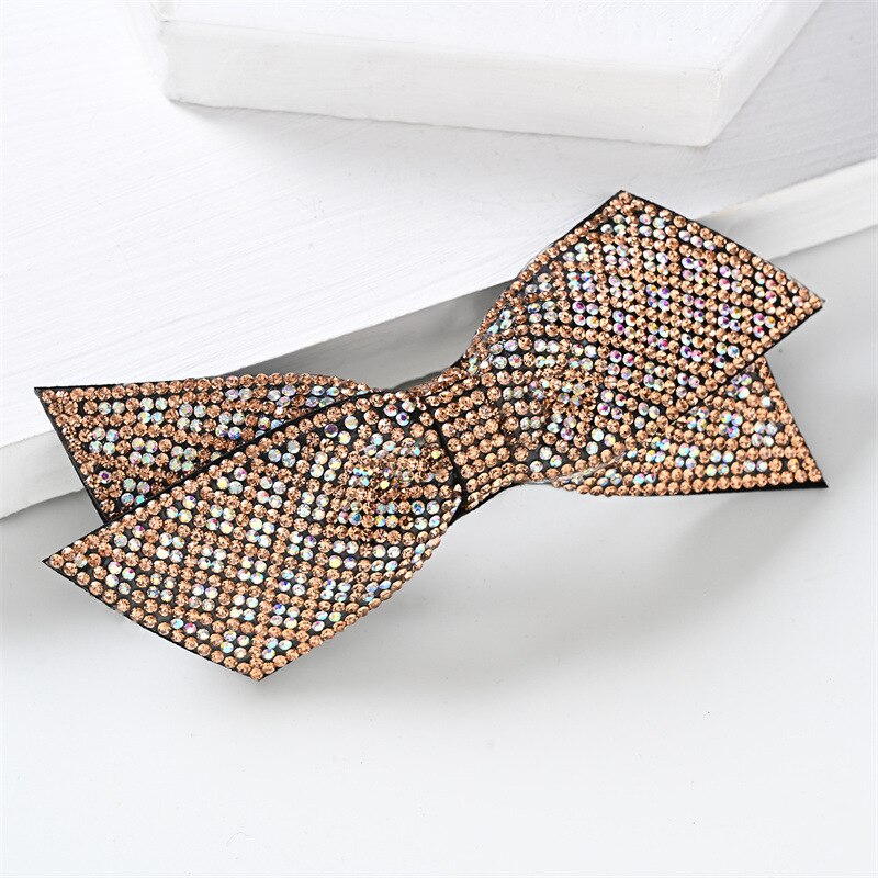 sengpan Barrette for Women Girl Rhinestone Crystal Big Bow Knot Hair Clip Hairpin Geometric Accessories Wholesale