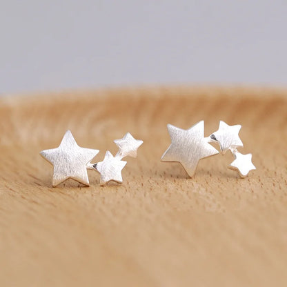 sengpan  silver Star Stud Earrings for Women Elegant Wedding Jewelry pendientes mujer moda