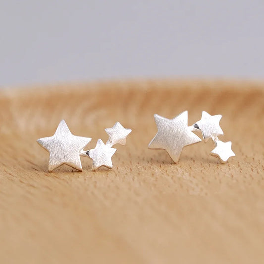 sengpan  silver Star Stud Earrings for Women Elegant Wedding Jewelry pendientes mujer moda