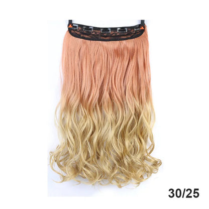 sengpan  24inche 5Clip Long Straight Hair Gradient Straight Hair Synthesis Hair Extension High Temperature Women Hair Extension