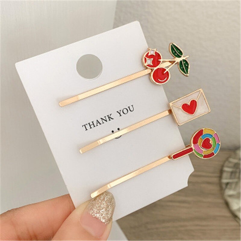 sengpan Christmas gifts for her Hair Grip Clip Sets Hairpin For Women Girl Rhinestone Fruits Plants Korean Handmade Fashion Head Accessories Mujer