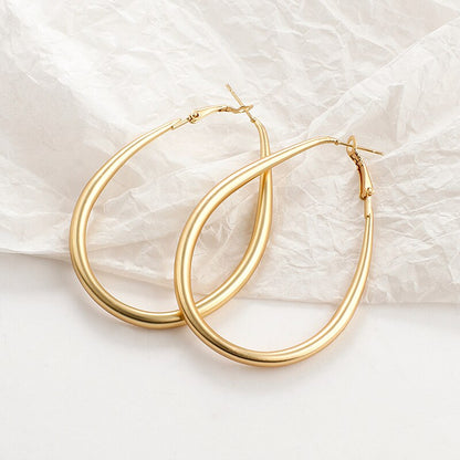 sengpan New Matte Gold Color Earrings for Women Multiple Trendy Round Geometric Twist Drop Earring Fashion Statement Jewelry