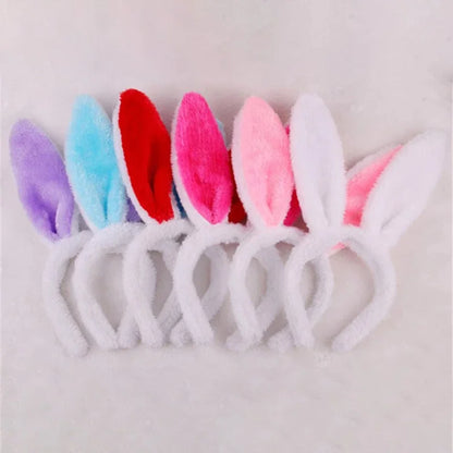 sengpan Cute Fluffy Rabbit Ears Hairbands for Women Halloween Easter Anime Cosplay Hair Hoop Headwear Headband Hair Accessories