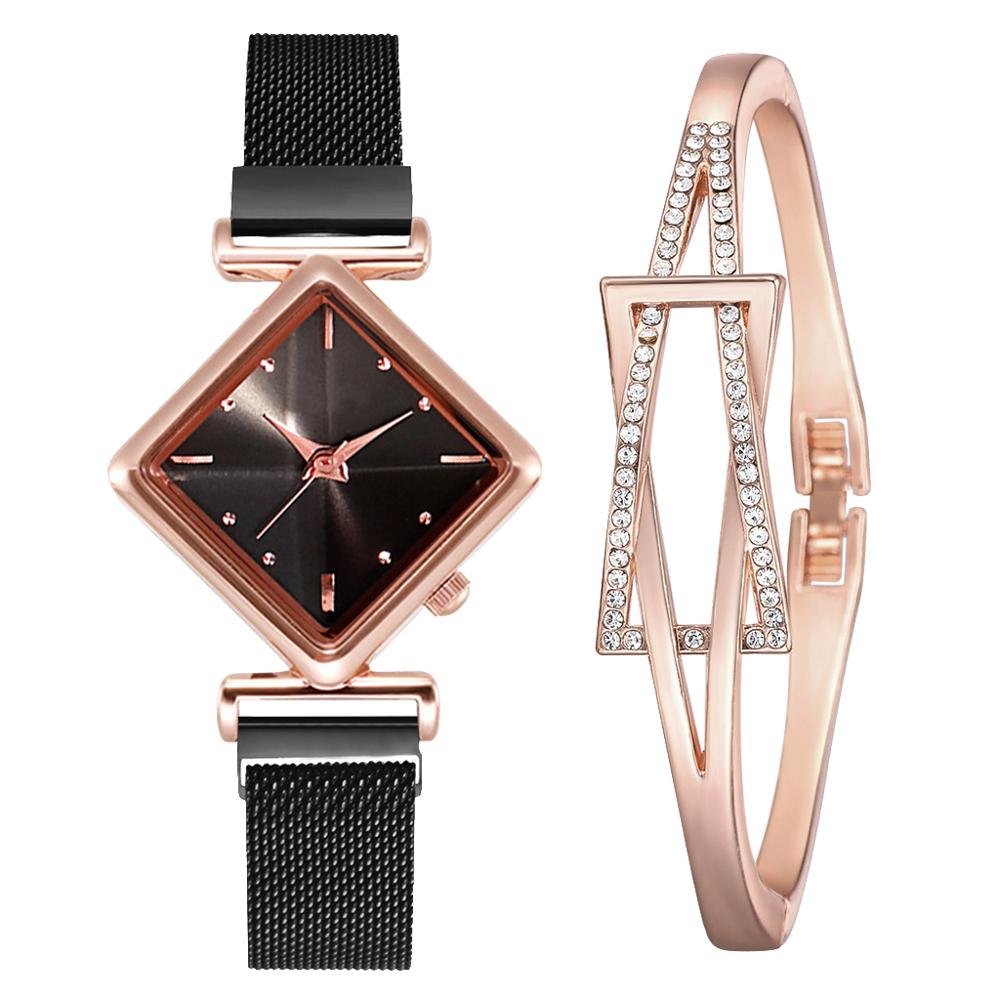 sengpan Christmas wishlist Luxury Bracelet Watches For Women Simple Purple Magnetic Square Dial Belt Dress Quartz Clock Ladies Wrist Watch Relogio