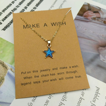 sengpan  gifts for women New Fashion Choker Necklace Blue Enamel Star Moon Planet Pendant Necklaces for Women Jewelry Trendy Clavicle Chain