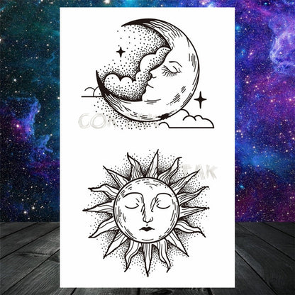 sengpan Lovely Small Planets Temporary Tattoos Realistic Sheets Body Art Arm Tattoos Paper For Adult Kids Fake Waterpoof Tattoo Sticker