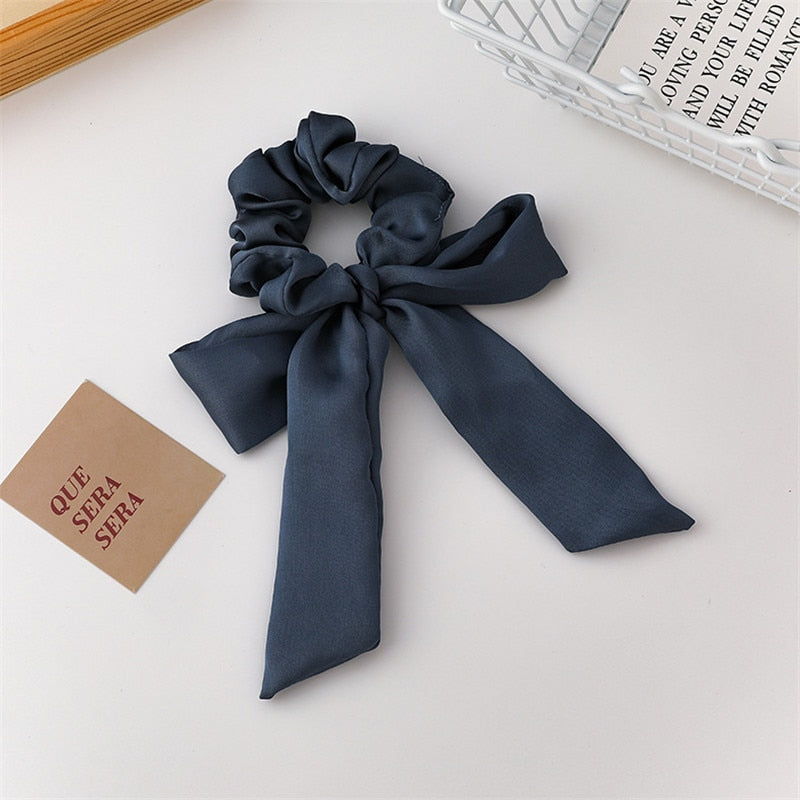 sengpan Spring Irregular Geometric Colorful Big Bow Ribbon Hairpin Retro Romantic Smooth Hair Rope for Women Party Accessories