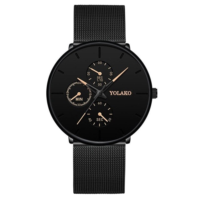 sengpan watches on sale clearance Fashion Mens Business Black Watches Luxury Stainless Steel Ultra Thin Mesh Belt Quartz Men Wrist Watch Casual Classic Male Watch