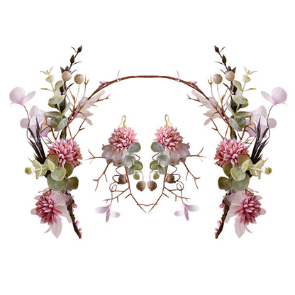 sengpan Imitation flower hoop fairy garland Earrings Set beach party women headwear Bride