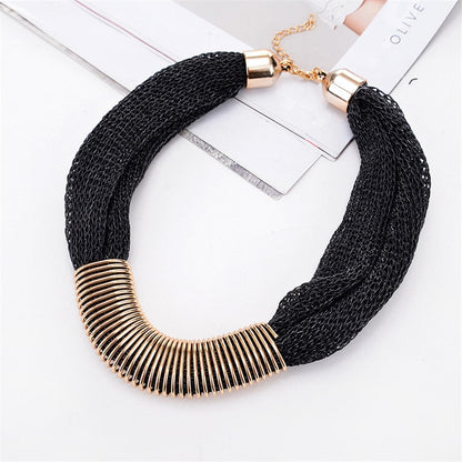 sengpan christmas wishlist valentines day gifts for her Trendy Fashion Ribbon Big Collar Choker Necklace For Woman Bohemian Maxi Chains Metal Pendants Necklaces Femme Jewelry New