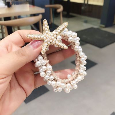 sengpan Women  Scrunchies Hair Ties Elastic Rubber Bands Adult Pearl Bow Knot Bear Animal Fashion Girl Korean Accessories Lady Wholesale