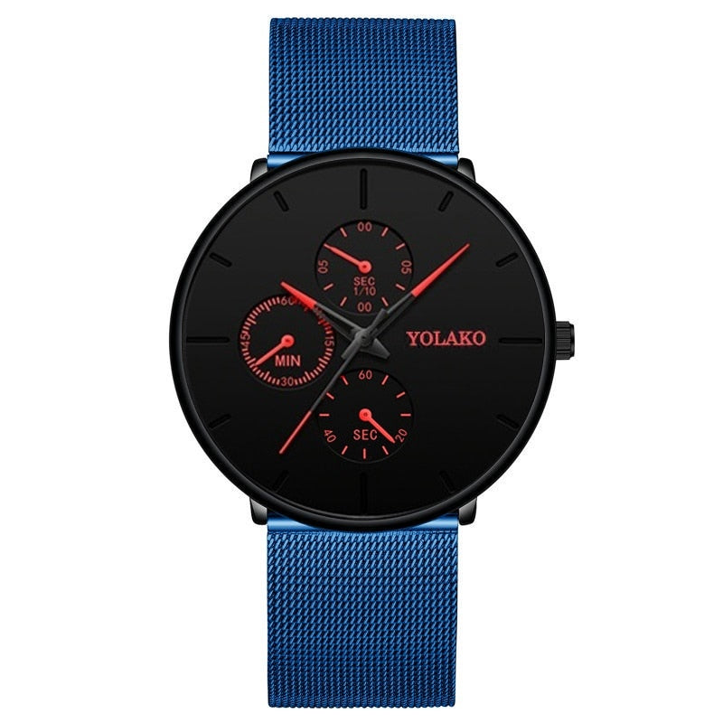 sengpan watches on sale clearance Fashion Mens Business Black Watches Luxury Stainless Steel Ultra Thin Mesh Belt Quartz Men Wrist Watch Casual Classic Male Watch