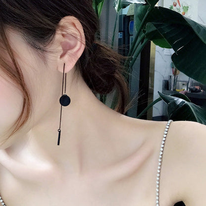 sengpan Christmas gifts ideas New Korean Drop Earrings for Women Minimalist Personality Ear Line Tassel Earrings Triangle Star Top Pearl Earrings Jewelry