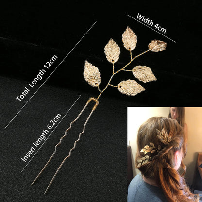 sengpan Women U-shaped Pin Metal Barrette Clip Hairpins Simulated Pearl Bridal Tiara Hair Accessories Wedding Hairstyle Design Tools