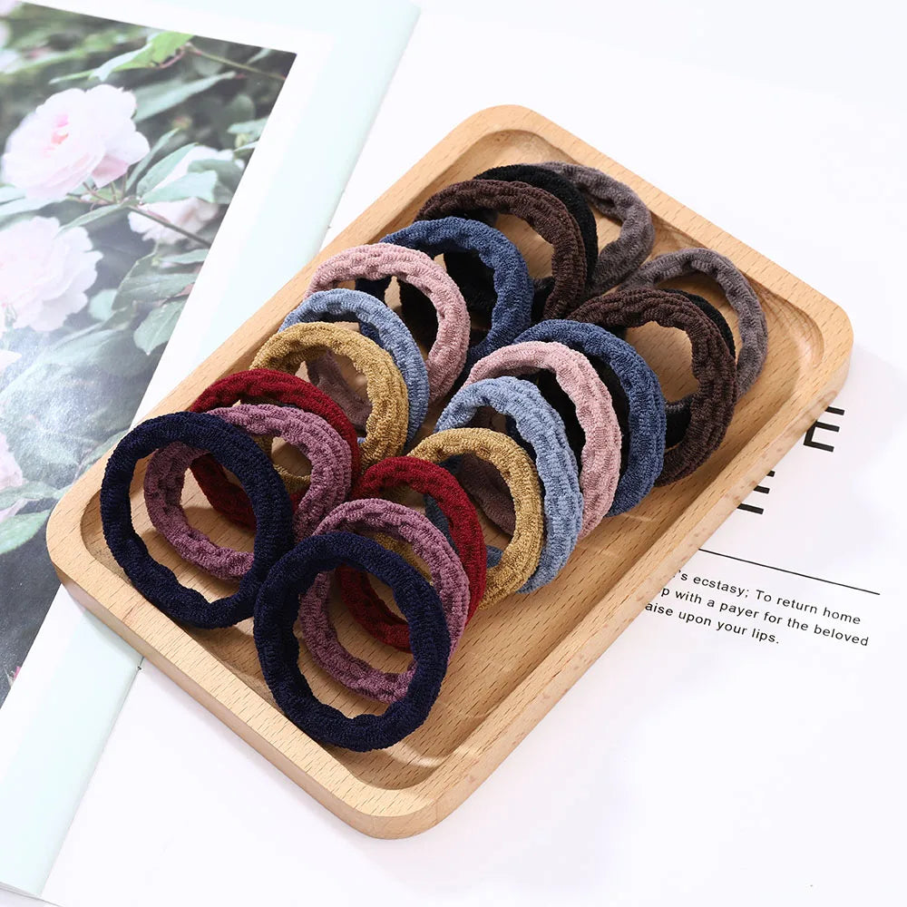 Dospita 20pcs Seamless Towel Loop Hair Rope High Elasticity Colorful Rubber Bands Girl Hair Accessories Bundle Hair New Arrivals