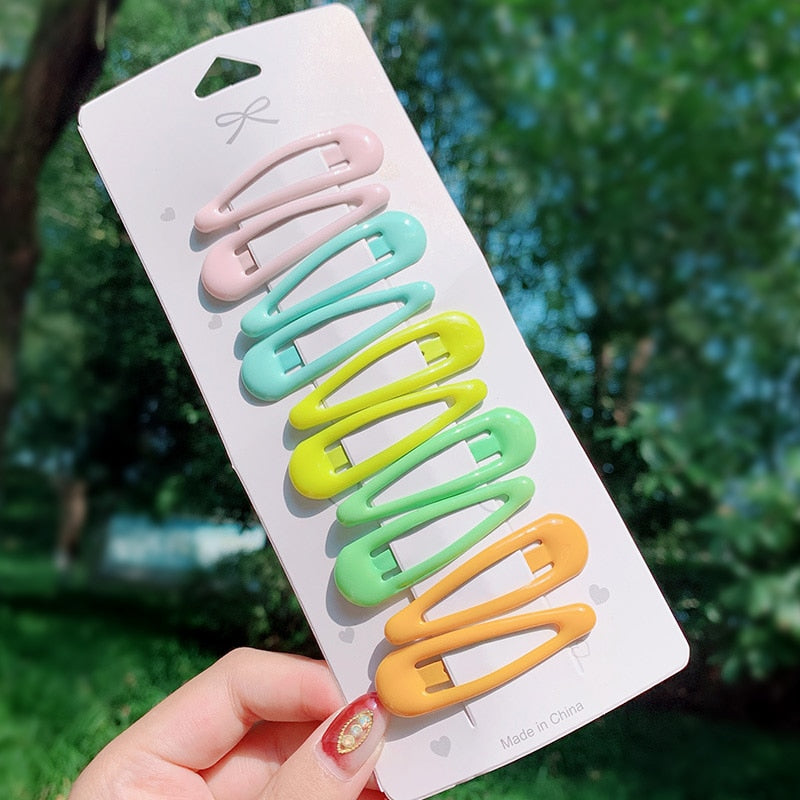 sengpan 10/20/30/40 New Women Girls Cute Colorful Waterdrop Shape Hairpins Sweet Hair Clips Barrettes Slid Clip Fashion Hair Accessories