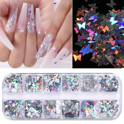 sengpan gifts for girls New 100x4cm Xmas Pattern for Nail Sticker 3D Snowflake Star Laser Glitter Christmas Nail Art Transfer Foils Stickers