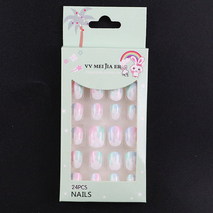 sengpan Children's Fake Nails Pieces Boxed Wear Armor Nail Art