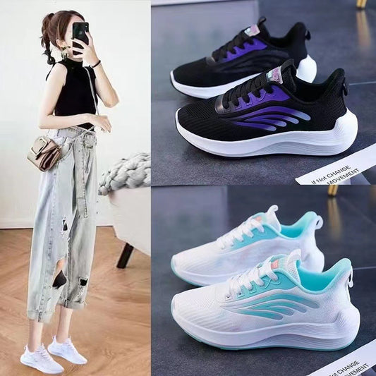 Women's Shoes Sneaker  Outdoor Women's Casual Shoes Fashion Foreign Trade Flying Woven Breathable Ladies Lightweight Sneaker
