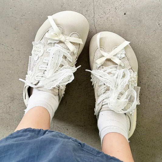 Classic Style White Shoes for Women  Spring New Popular Platform Canvas Shoes Bread Shoes with Skirt Board Shoes for Women