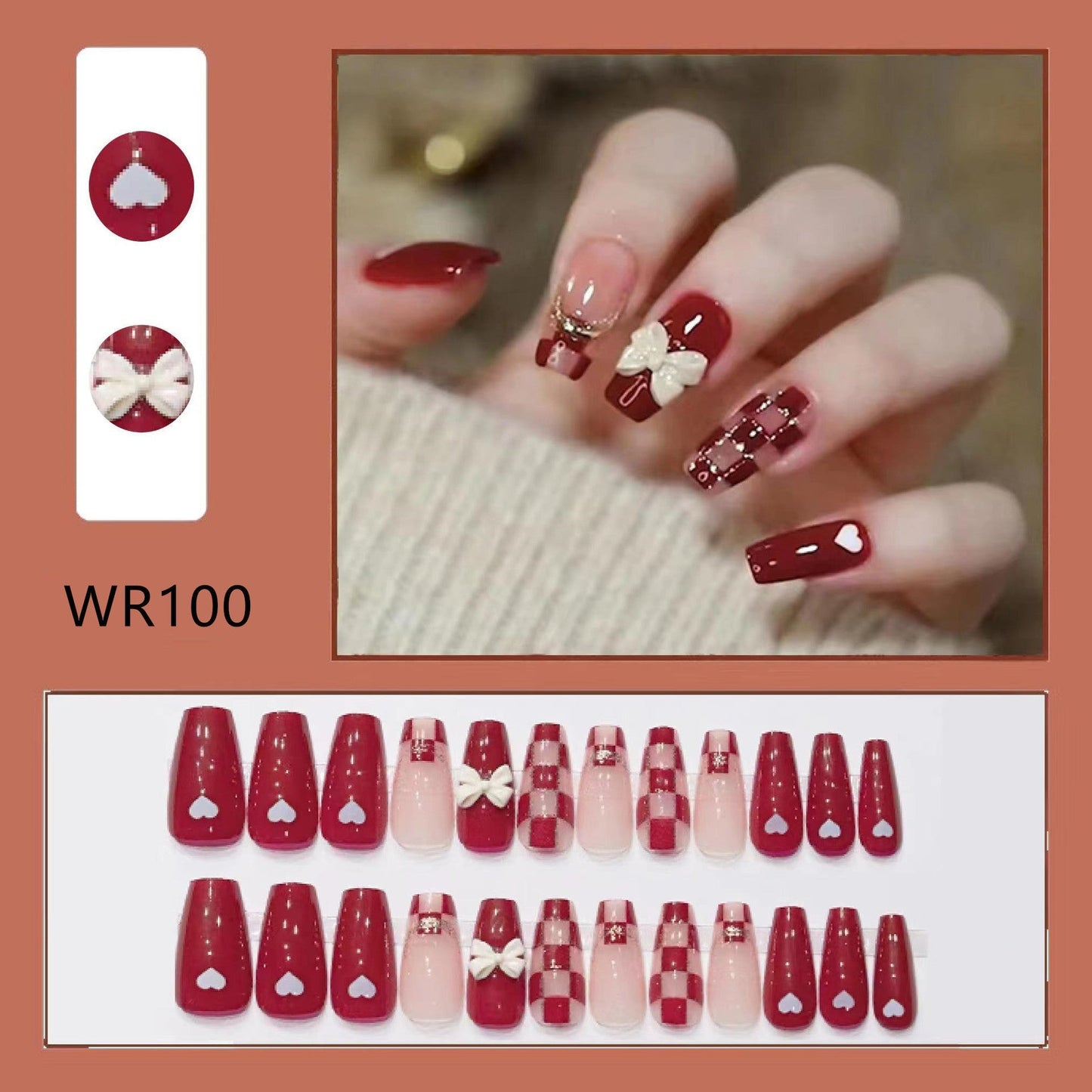 sengpan Blooming Gradient Piece Removable Finished Wear Nail Art