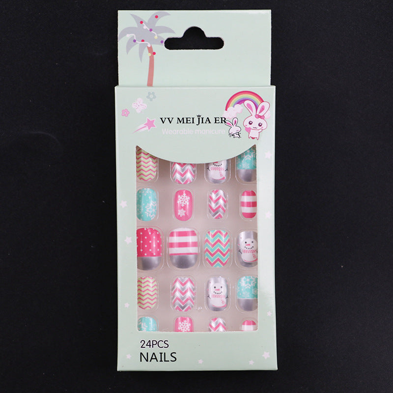 sengpan Children's Fake Nails Pieces Boxed Wear Armor Nail Art