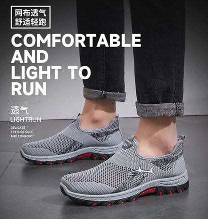 Cross-Border New Arrival Men's Casual Shoes Middle-Aged and Elderly Men's Shoes Comfortable Breathable Sneaker Slip-on Dad Shoes Soft Bottom Cloth Shoes