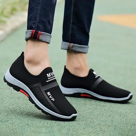 Summer New Foreign Trade Breathable Mesh Colorblock Low-Cut Slip-on Lazy Men's Canvas Shoes One Piece Dropshipping