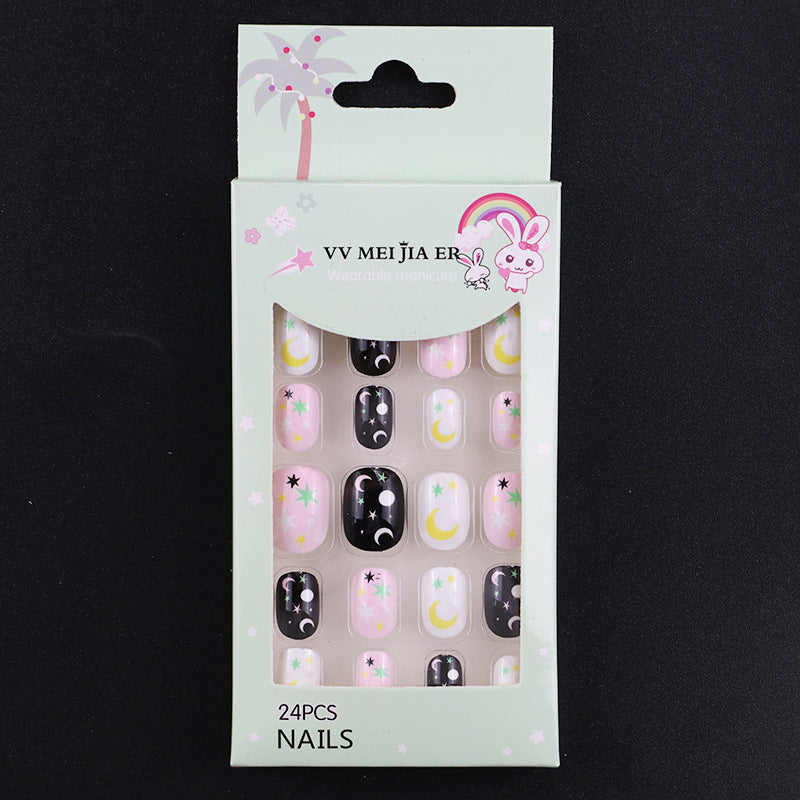 sengpan Children's Fake Nails Pieces Boxed Wear Armor Nail Art