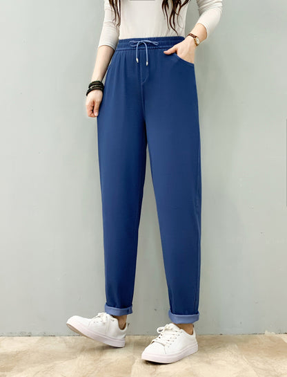 2024 Early Autumn New Jeans Women's High Waist Slimming Cropped Harem Pants Loose plus Size Casual Tappered Daddy Pants