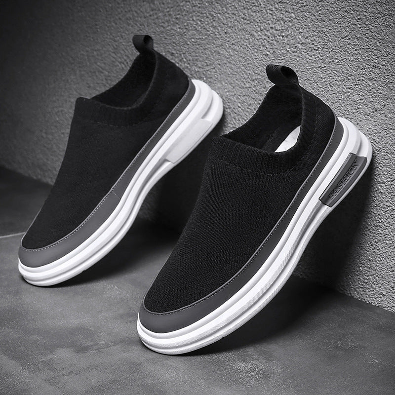 Men's Shoes Spring Breathable Sports Casual Shoes Slip-on Sock Shoes Thin Lazy Shoes Mesh Board Shoes Foreign Trade Wholesale