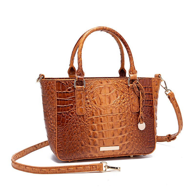 SENGPAN New 2025 New  independent station hand-held underarm crossbody tote retro women's bag Brahman crocodile pattern