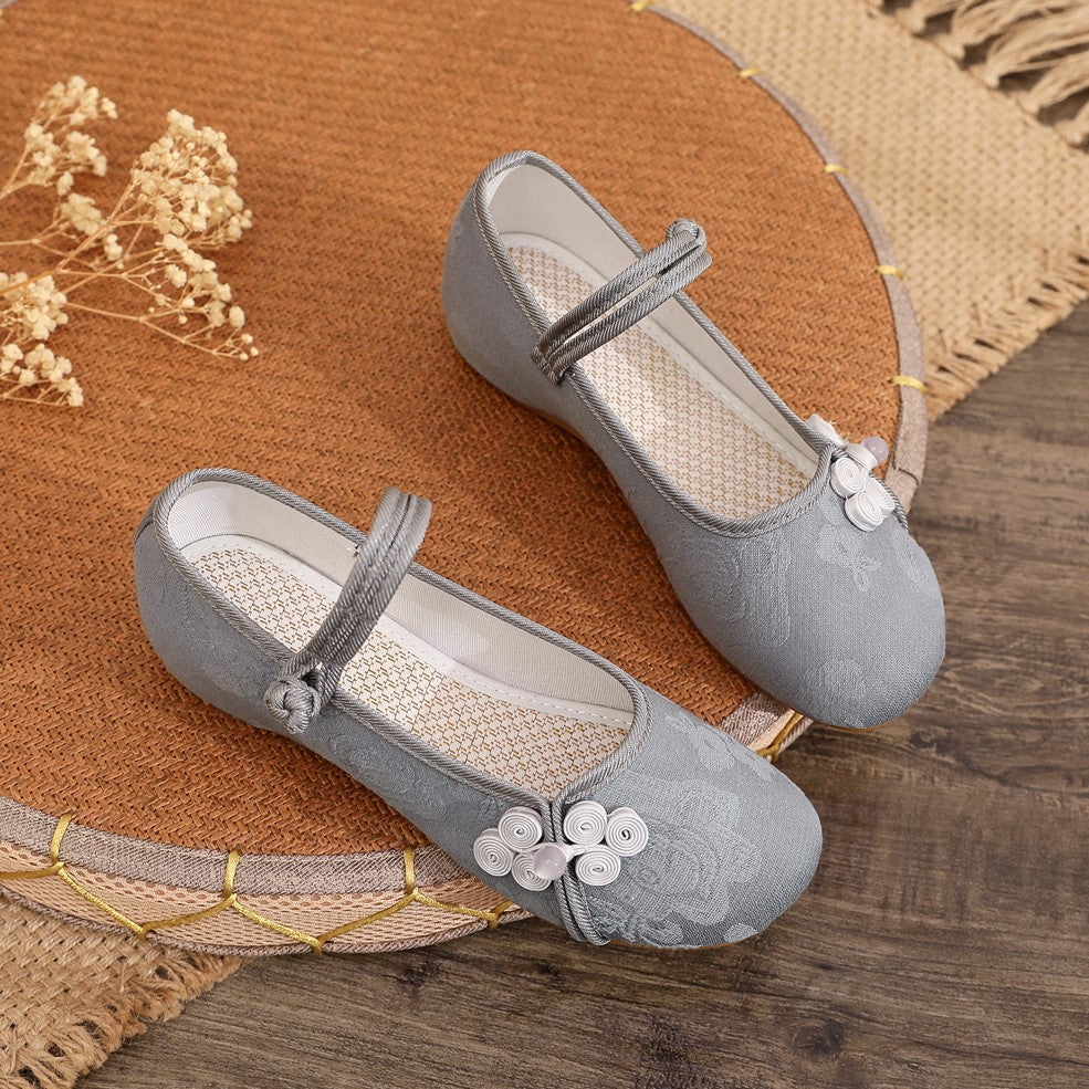 The Han-Style Clothing Shoes Women's Spring and Summer Old Beijing Cloth Shoes Wedge Zen Embroidered Shoes Low Heel Ethnic Style Tea Artist Work Shoes